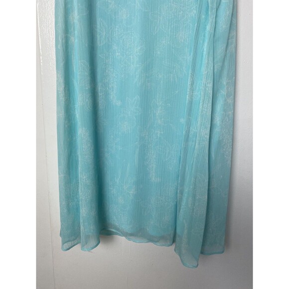 Chaps Mini Dress Aqua Turquoise Women's Size S-4 Chiffon Bow Tie Sleeveless - Picture 6 of 13